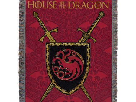 Warner Bros. House of the Dragon Remember Blood Woven Tapestry Throw Blanket 48x60 Inches Fashion