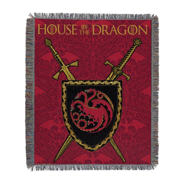 Warner Bros. House of the Dragon Remember Blood Woven Tapestry Throw Blanket 48x60 Inches Fashion