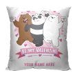 Cartoon Network We Bare Bears Be My Valentine Personalized Throw Pillow 18x18 Inches Online now