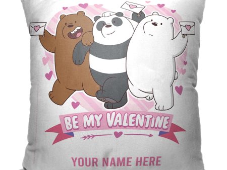 Cartoon Network We Bare Bears Be My Valentine Personalized Throw Pillow 18x18 Inches Online now