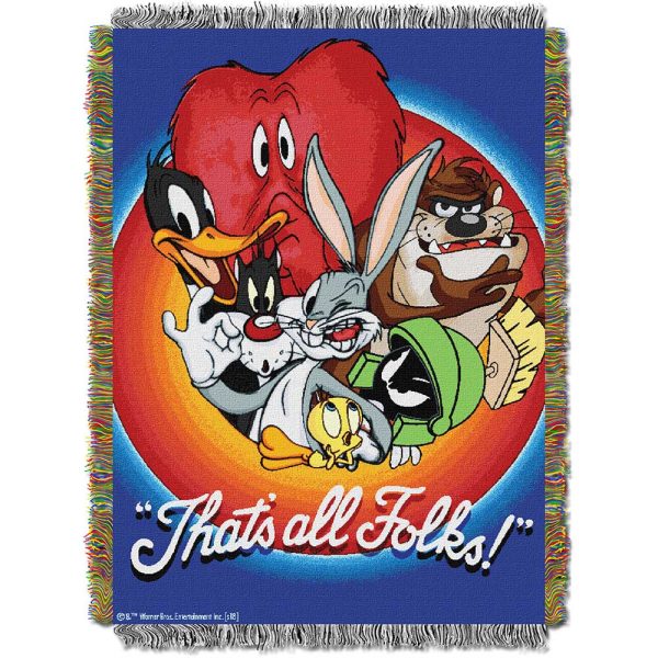 Warner Bros. Looney Tunes Favorite Show Woven Tapestry Throw Blanket 48x60 Inches Fashion