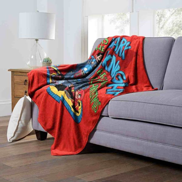 Warner Bros. Justice League Dark Knight Before Christmas Silk Touch Throw Blanket 50x60 Inches For Sale