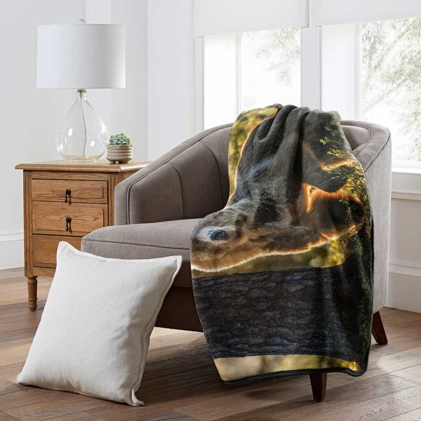 American Wilderness Collection Morning Stroll Wilderness Raschel Throw Blanket 50x60 Inches Fashion