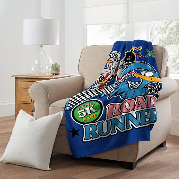 Warner Bros. Looney Tunes Beep Beep Micro Raschel Throw Blanket 46x60 Inches Online now