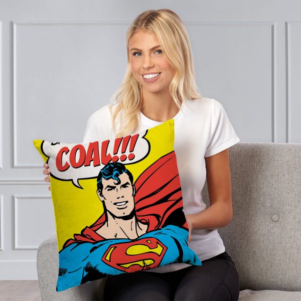 Warner Bros. Justice League Bad Guys get Coal Throw Pillow 18x18 Inches Discount