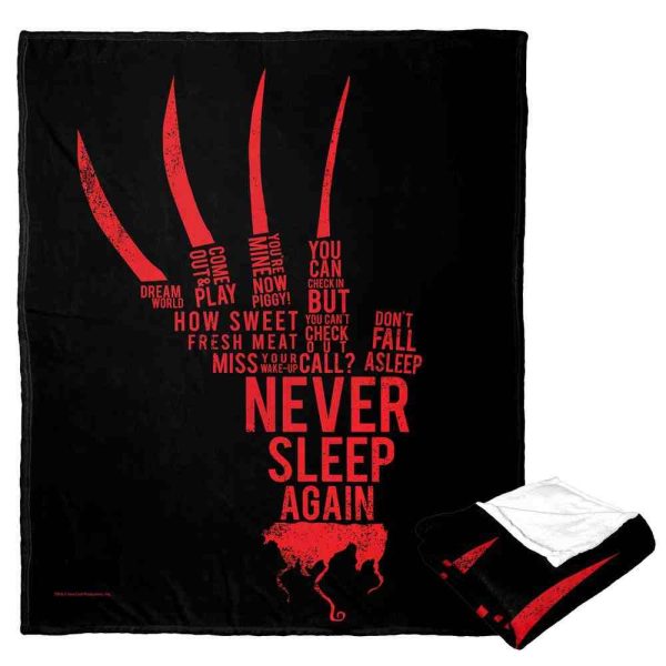 Warner Bros. Nightmare on Elm Street Freddy Quotes Silk Touch Throw Blanket 50x60 Inches Supply