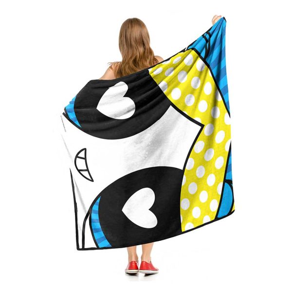 Cartoon Network Powerpuff Girls Bubbles Heart Eyes Silk Touch Throw Blanket 50x60 Inches Hot on Sale