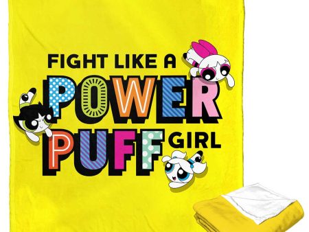 Cartoon Network Powerpuff Girls Fight Like A Powerpuff Silk Touch Throw Blanket 50x60 Inches Hot on Sale