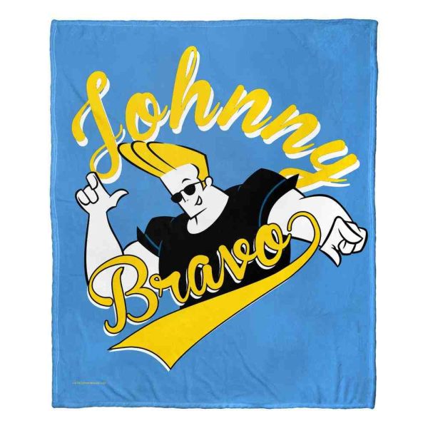 Cartoon Network Johnny Bravo Varsity Johnny Silk Touch Throw Blanket 50x60 Inches Supply