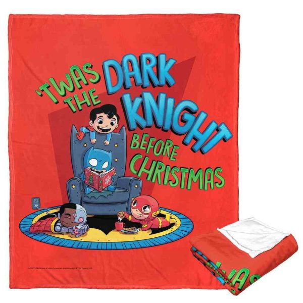 Warner Bros. Justice League Dark Knight Before Christmas Silk Touch Throw Blanket 50x60 Inches For Sale