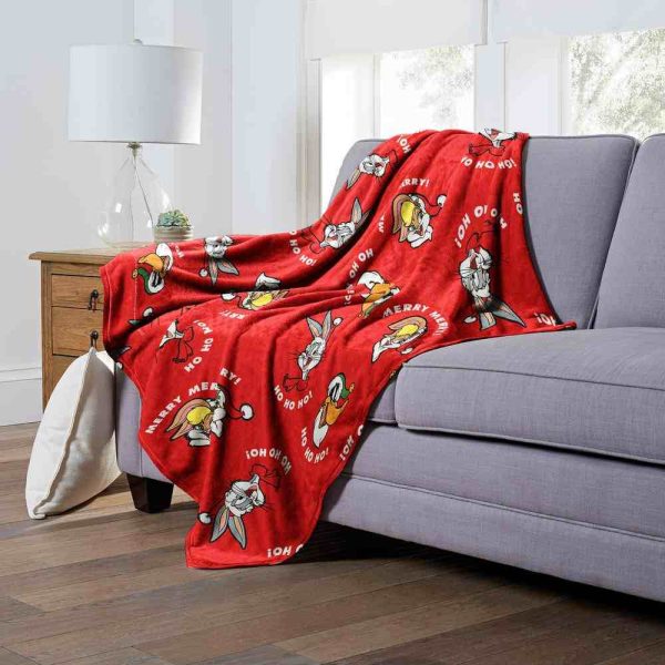 Warner Bros. Looney Tunes Merry Merry Silk Touch Throw Blanket 50x60 Inches Online Hot Sale