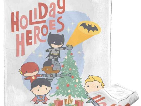 Warner Bros. Justice League Holiday Heroes Silk Touch Throw Blanket 50x60 Inches Hot on Sale