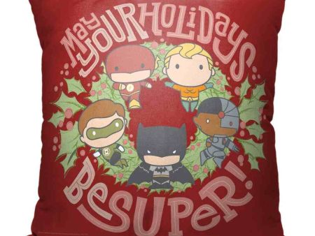 Warner Bros. Justice League Super Holidays Throw Pillow 18x18 Inches Fashion