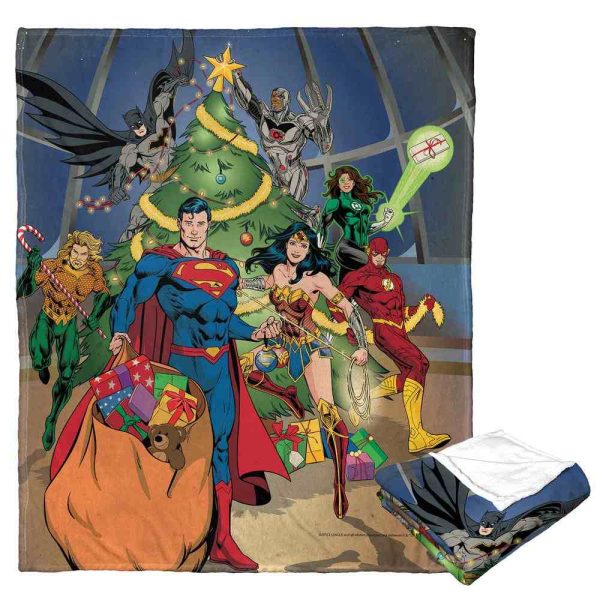 Warner Bros. Justice League Holiday Team Work Silk Touch Throw Blanket 50x60 Inches Supply