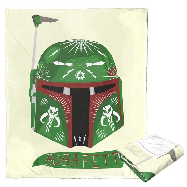 Disney Star Wars Boba Fett Decorated Helmet Silk Touch Throw Blanket 50x60 Inches Online