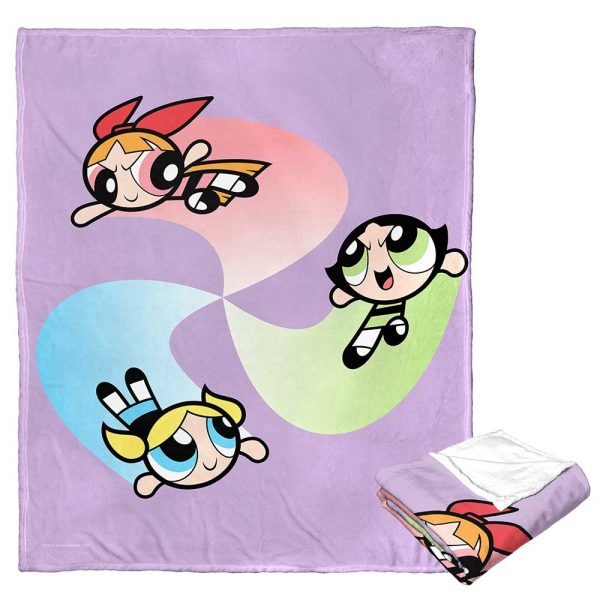 Cartoon Network Powerpuff Girls Super Swirl Silk Touch Throw Blanket 50x60 Inches Online Hot Sale