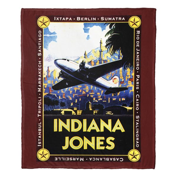 Disney Indiana Jones Globe Trotter Silk Touch Throw Blanket 50x60 Inches For Discount