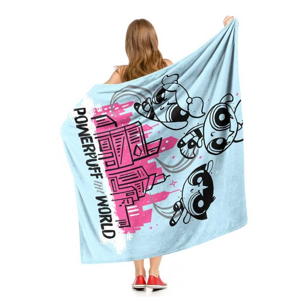 Cartoon Network Powerpuff Girls Saving The World Silk Touch Throw Blanket 50x60 Inches Sale