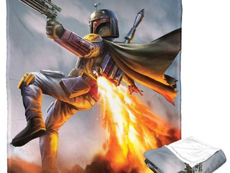 Disney Star Wars Boba Blast Silk Touch Throw Blanket 50x60 Inches For Sale