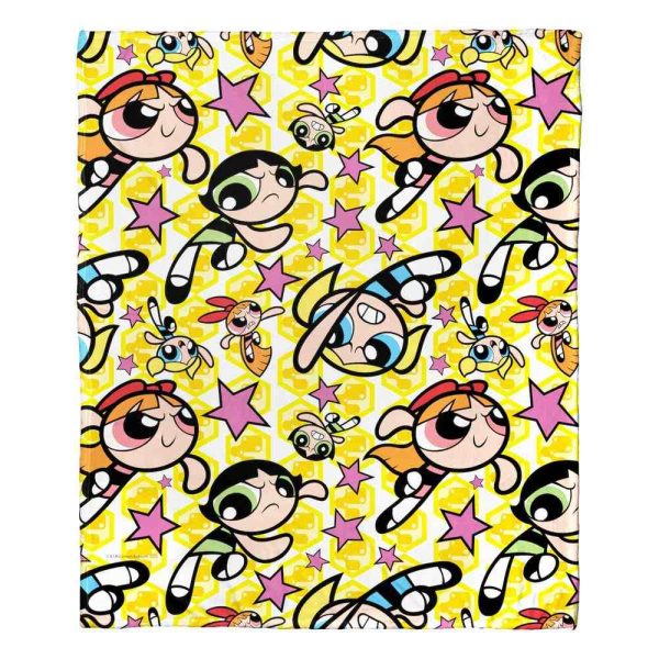 Cartoon Network Powerpuff Girls Fighting Crime Silk Touch Throw Blanket 50x60 Inches For Sale