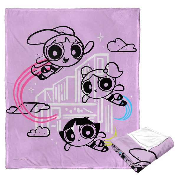 Cartoon Network Powerpuff Girls Flying High Silk Touch Throw Blanket 50x60 Inches Online Sale