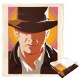 Disney Indiana Jones Dial Of Destiny Pop Art Indy Silk Touch Throw Blanket 50x60 Inches For Sale