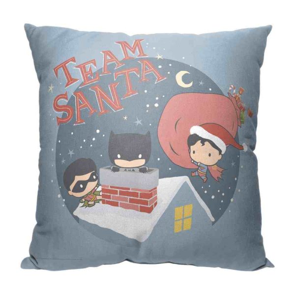 Warner Bros. Justice League Team Santa Throw Pillow 18x18 Inches Hot on Sale