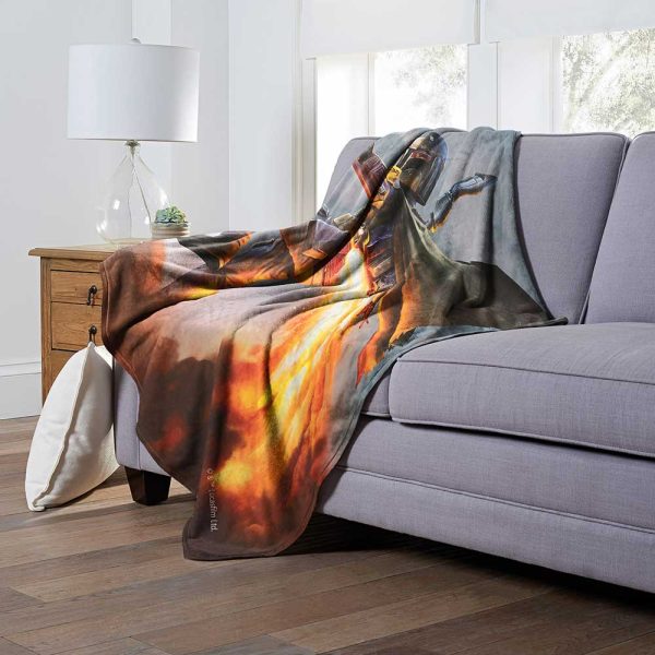 Disney Star Wars Boba Blast Silk Touch Throw Blanket 50x60 Inches For Sale