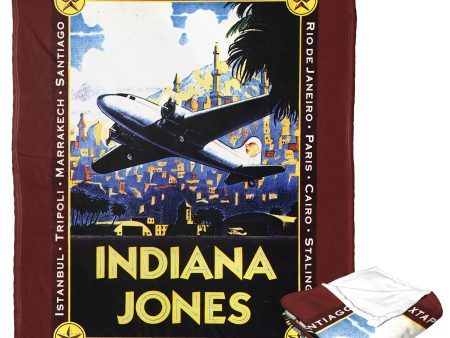 Disney Indiana Jones Globe Trotter Silk Touch Throw Blanket 50x60 Inches For Discount