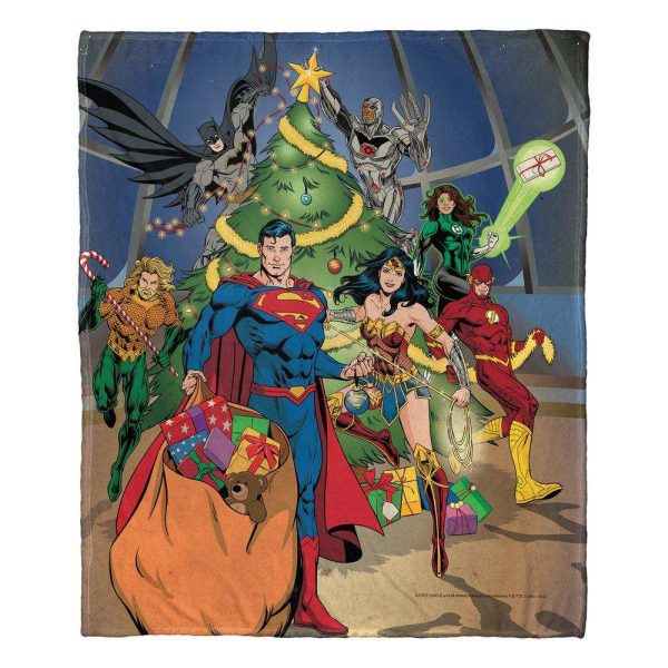 Warner Bros. Justice League Holiday Team Work Silk Touch Throw Blanket 50x60 Inches Supply