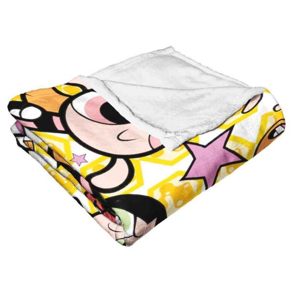 Cartoon Network Powerpuff Girls Fighting Crime Silk Touch Throw Blanket 50x60 Inches For Sale