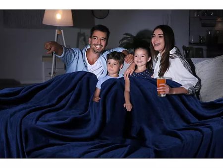 Cozy Night Cloud Throw Blanket Navy 110 x 132 Inches For Cheap