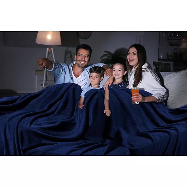 Cozy Night Cloud Throw Blanket Navy 110 x 132 Inches For Cheap