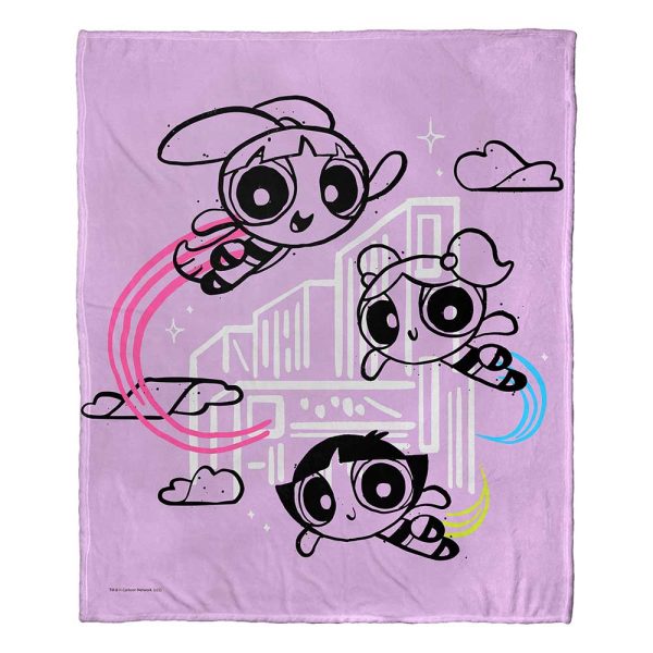 Cartoon Network Powerpuff Girls Flying High Silk Touch Throw Blanket 50x60 Inches Online Sale