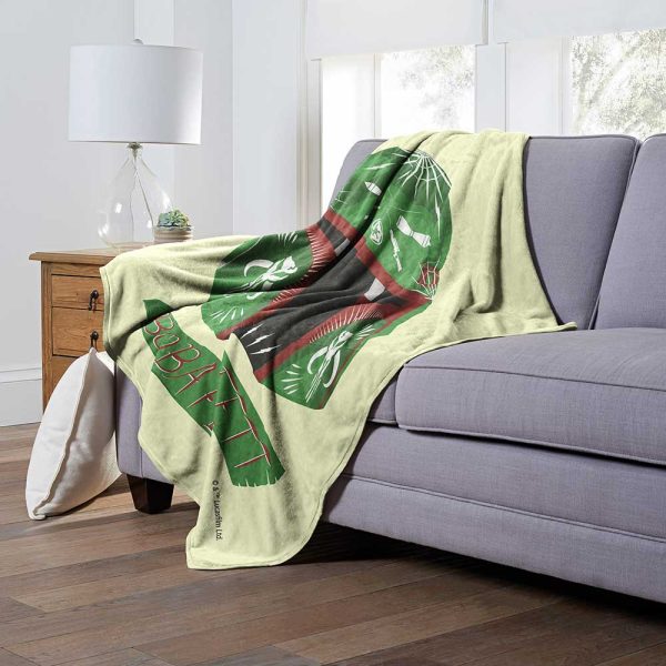 Disney Star Wars Boba Fett Decorated Helmet Silk Touch Throw Blanket 50x60 Inches Online