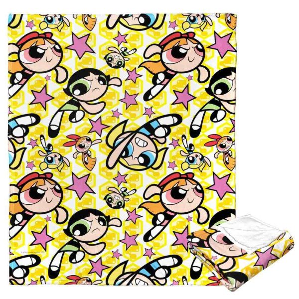 Cartoon Network Powerpuff Girls Fighting Crime Silk Touch Throw Blanket 50x60 Inches For Sale