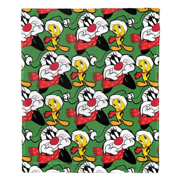 Warner Bros. Looney Tunes Holiday Dreamers Silk Touch Throw Blanket 50x60 Inches on Sale