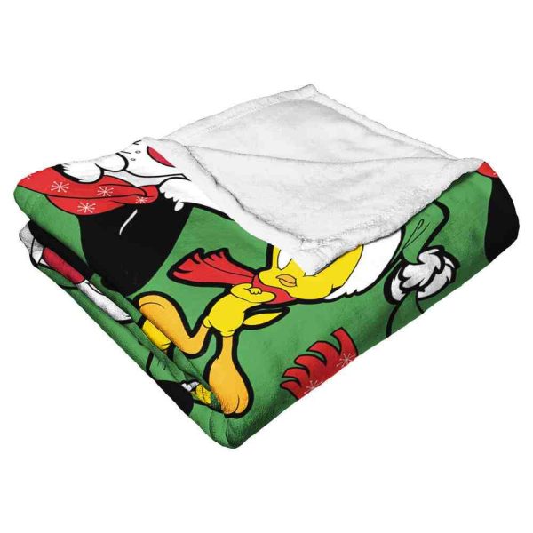 Warner Bros. Looney Tunes Holiday Dreamers Silk Touch Throw Blanket 50x60 Inches on Sale