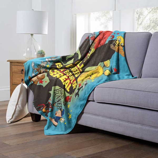 Warner Bros. Looney Tunes Bowl Of Cereal Silk Touch Throw Blanket 50x60 Inches Sale