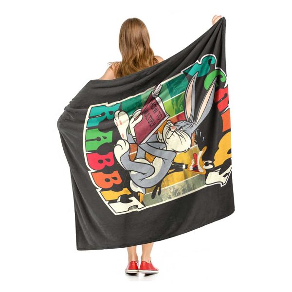 Warner Bros. Looney Tunes Screwy Rabbit Silk Touch Throw Blanket 50x60 Inches For Sale