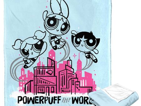 Cartoon Network Powerpuff Girls Saving The World Silk Touch Throw Blanket 50x60 Inches Sale