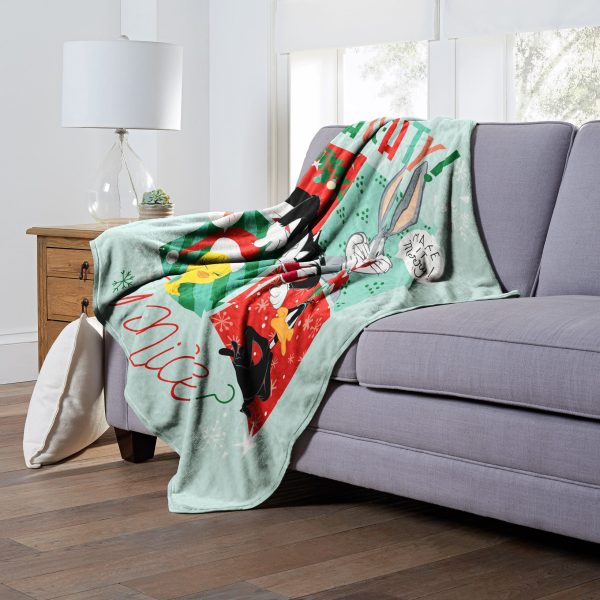 Warner Bros. Looney Tunes Naughty Or Nice Silk Touch Throw Blanket 50x60 Inches Fashion