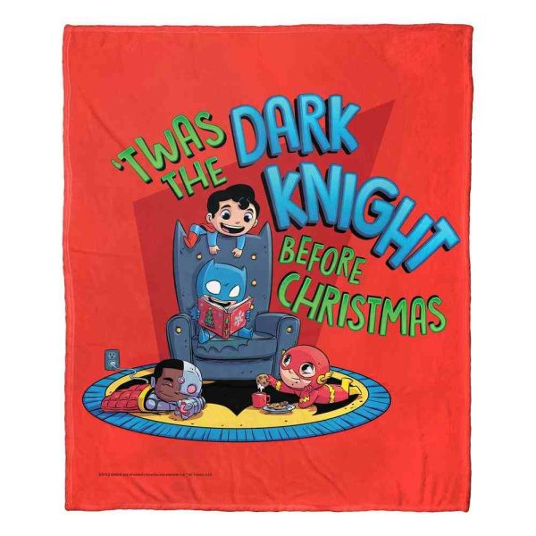 Warner Bros. Justice League Dark Knight Before Christmas Silk Touch Throw Blanket 50x60 Inches For Sale