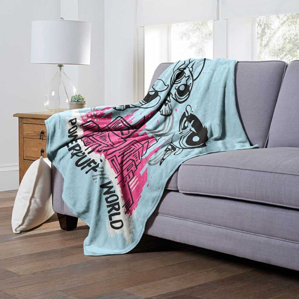 Cartoon Network Powerpuff Girls Saving The World Silk Touch Throw Blanket 50x60 Inches Sale