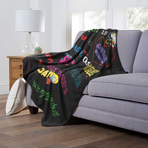 Warner Bros. Justice League Mom Is Super Silk Touch Throw Blanket 50x60 Inches Supply