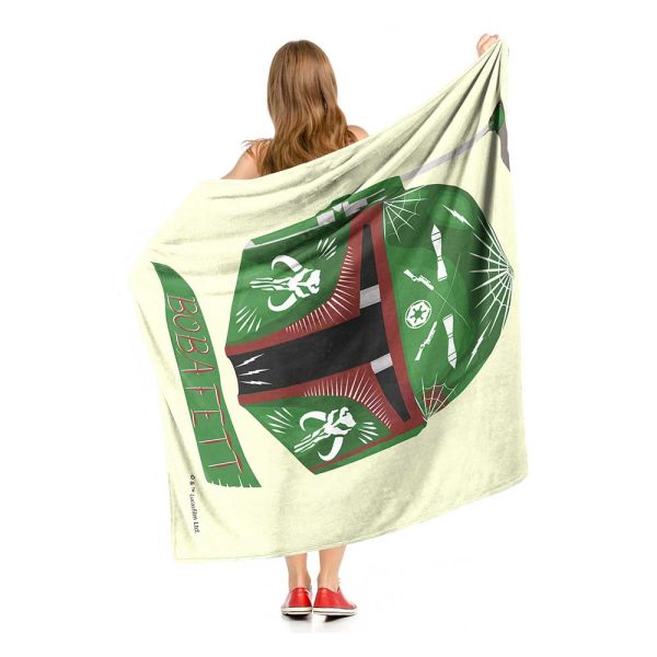 Disney Star Wars Boba Fett Decorated Helmet Silk Touch Throw Blanket 50x60 Inches Online