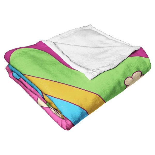 Cartoon Network Powerpuff Girls 70S Style Puffs Silk Touch Throw Blanket 50x60 Inches Hot on Sale