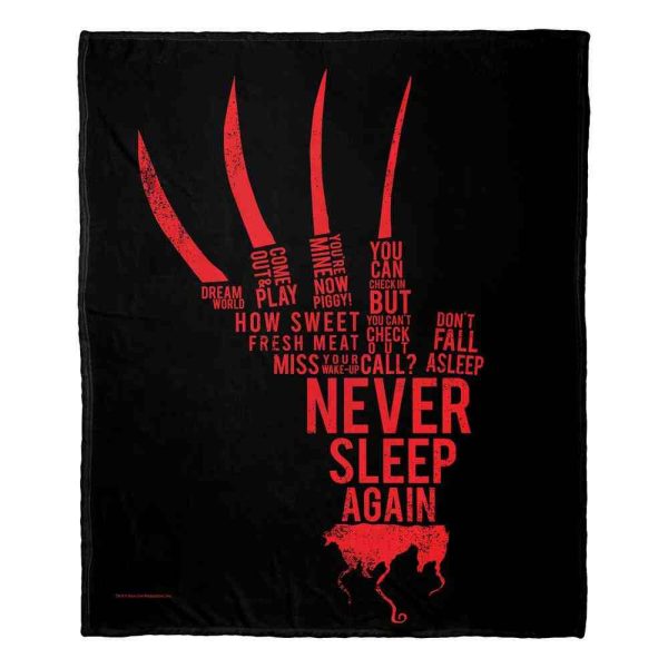 Warner Bros. Nightmare on Elm Street Freddy Quotes Silk Touch Throw Blanket 50x60 Inches Supply