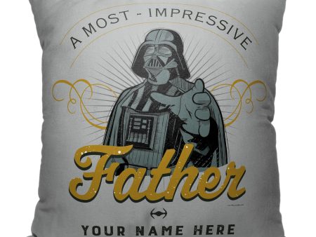 Disney Star Wars Classic Most Impressive Father Personalized Throw Pillow 18x18 Inches Sale