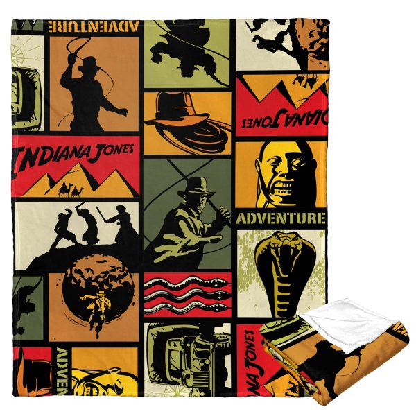 Disney Indiana Jones Adventure Pattern Silk Touch Throw Blanket 50x60 Inches Sale